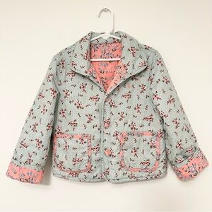 Ralph Lauren Polo Country Collection Reversible Quilted Linen Cotten Jacket sz 6